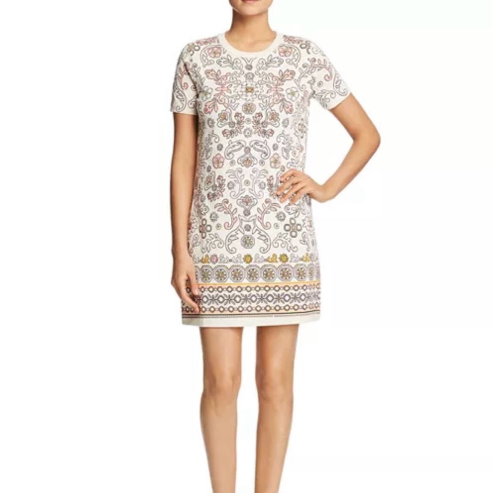Tory Burch Avril Printed Tee Shirt Dress - White